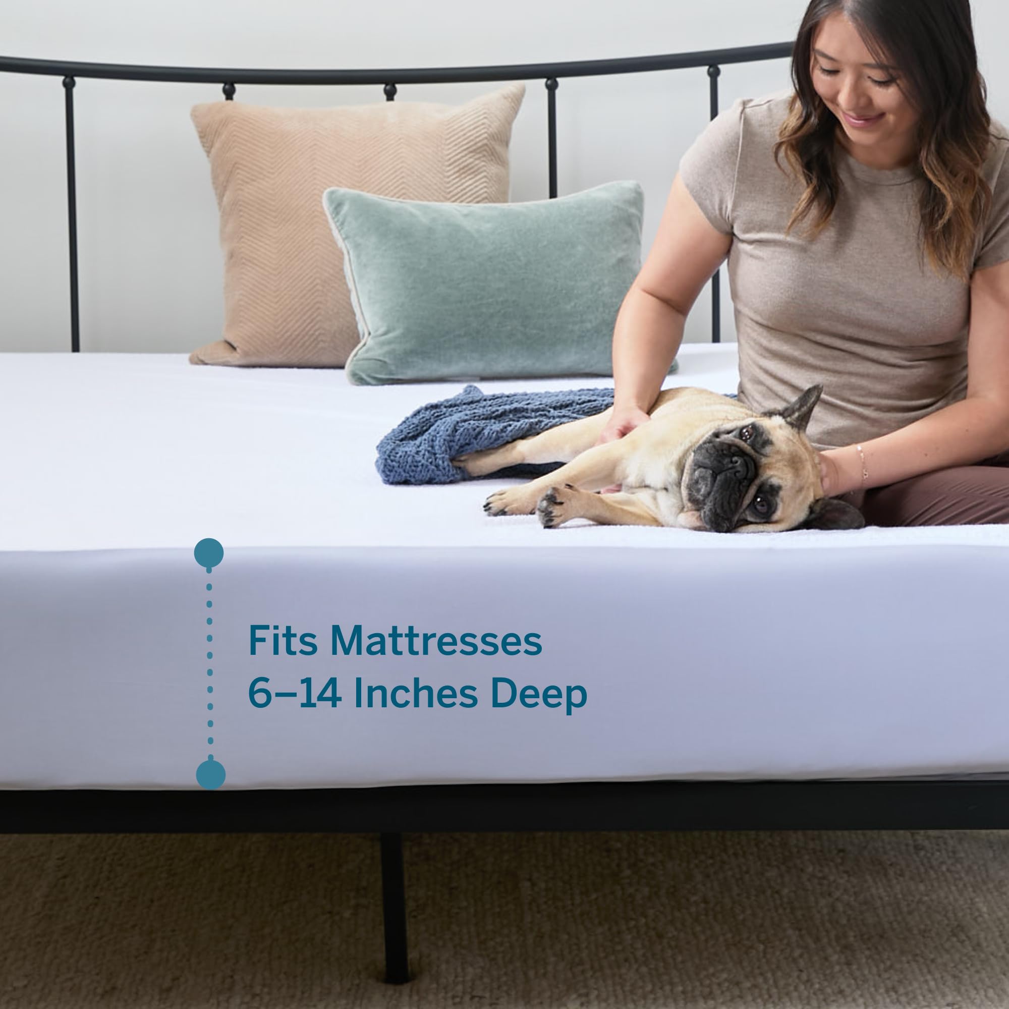 lucid-matratzenschoner-wasserdicht-baumwoll-frottee-wei-doppelbett image 5