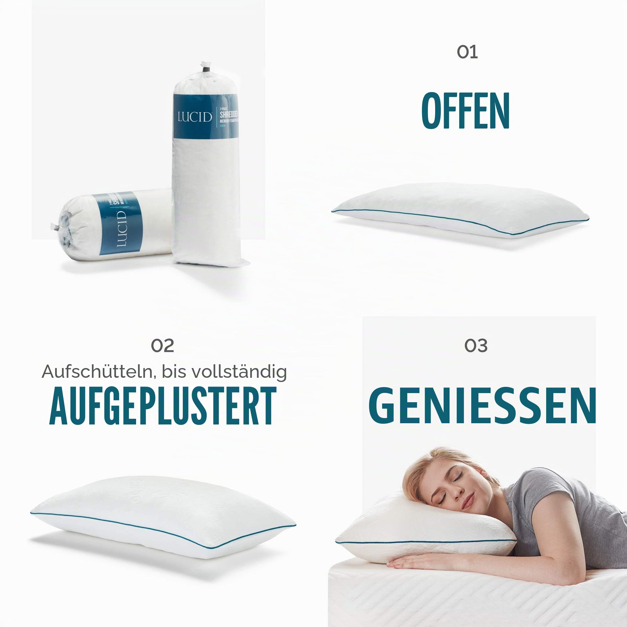 lucid-premium-shredded-memory-foam-kissen-anpassbar-2er-pack-queen image 7