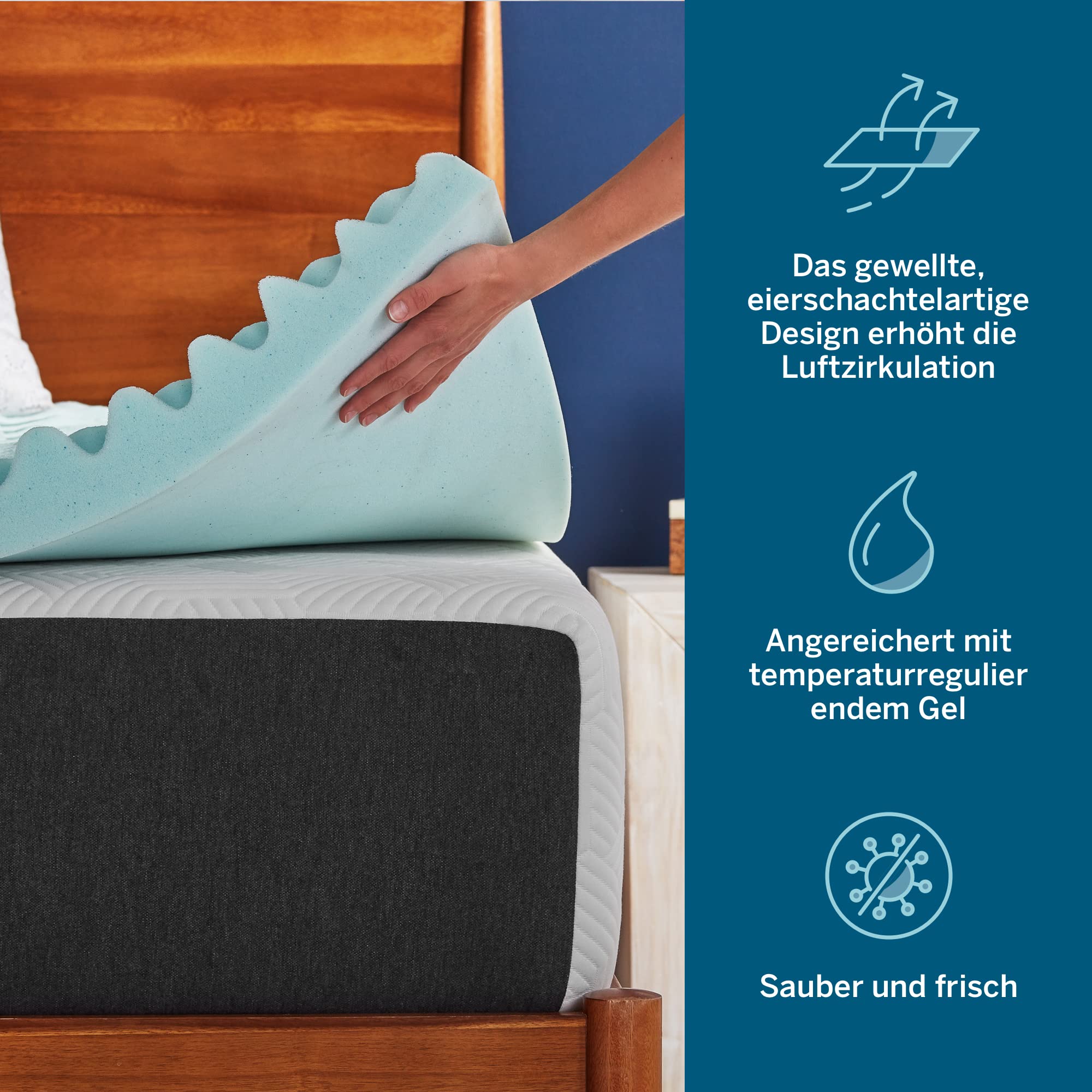 lucid-5-zonen-gel-memory-foam-matratzen-topper-5-cm-180x200-cm-blau image 2